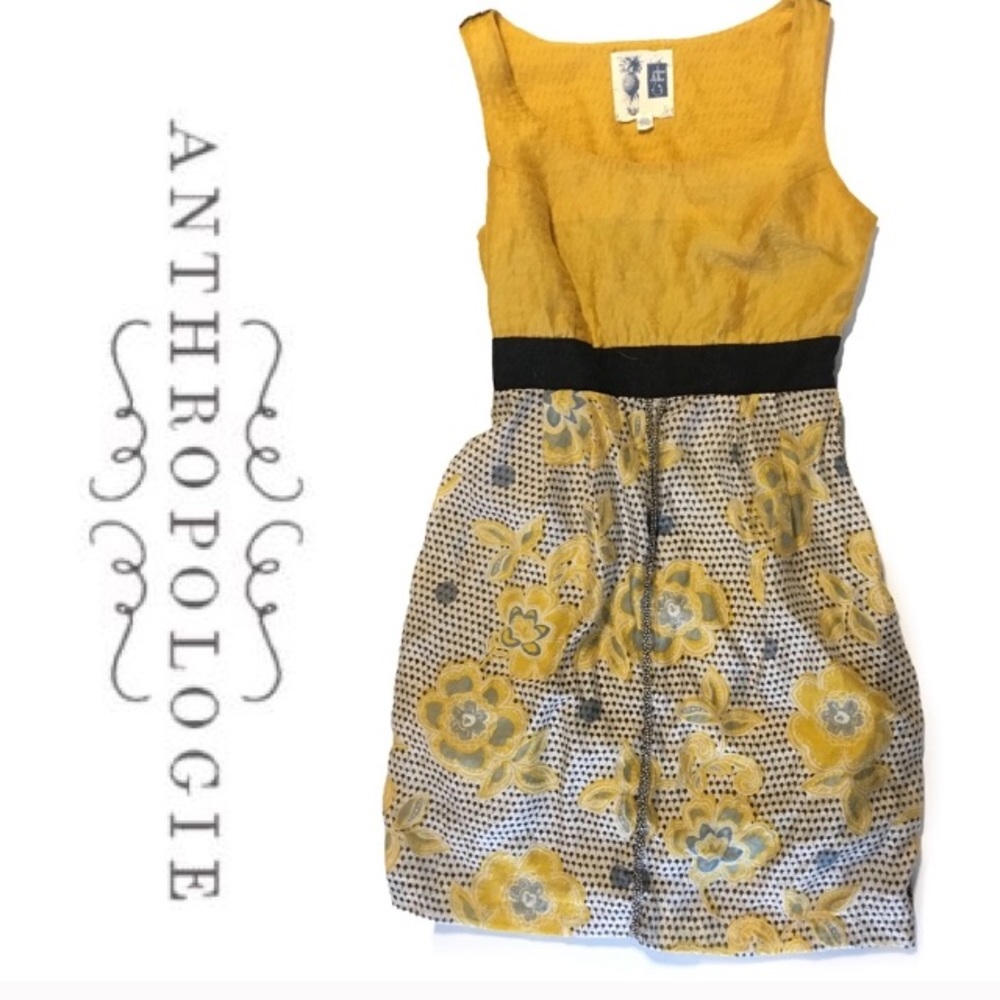 Anthropology Edme & Esyllte Mustard Yellow Dress